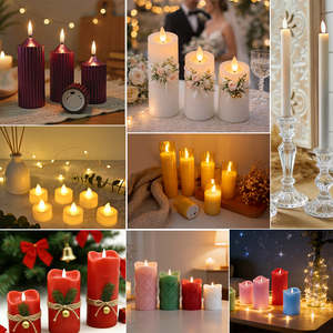 <span class=keywords><strong>Bougie</strong></span> pilier LED sans flamme en plastique, réaliste 3D, à piles bouton, pour décoration intérieure, fêtes et mariages (OEM) - Product Image 4