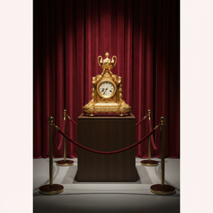 Horloge en laiton doré style Napoléon <span class=keywords><strong>III</strong></span>, réveil rococo, cadran en porcelaine blanche, mécanisme à remontage manuel avec sonnerie de l'heure - Product Image 3