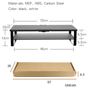 Nuevo soporte de Monitor de escritorio para ordenador portátil resistente de estilo Industrial de madera, soporte de Monitor de estudio de malla de hierro Doble - Product Image 6