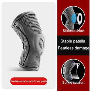 Genouillère de compression antidérapante en silicone à double ressort, protection fitness, réduit la tension des ligaments - Product Image 3