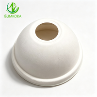 SUMKOKA Couvercle de tasse en bagasse de 90 mm en forme d'arche, couvercle en dôme moulé en pulpe de canne à sucre, sans PFAS, compostable, couvercle jetable pour boissons