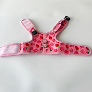 Arnés de gato personalizado de moda de lujo de gran oferta con patrón de fresa para evitar el escape - Product Image 3