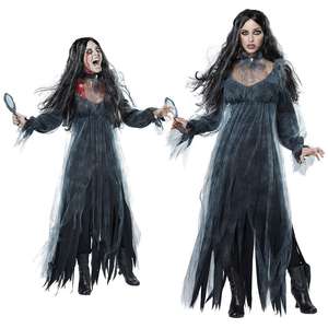 Disfraz de Novia Vampiro Fantasma de Halloween Luolan - Mezcla de Algodón y Elastano, Traje Negro para Mujer Adulta para Fiestas de Disfraces - Product Image 1