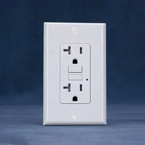 Home Office Used High Quality Dual Function GFCI Receptacle 20 Amp/125V White Black American Standard US Wall Socket