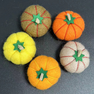 Felt Pumpkin Pudding Doll Decorative Ball Wool Ornament Hanging Christmas Tree Decoration 6.9CM Round Fabric Handmade - Product Image 4