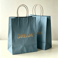 Sacs à emporter en papier kraft blanc et brun personnalisés avec logo, pour cadeaux, artisanat, café, nourriture à emporter