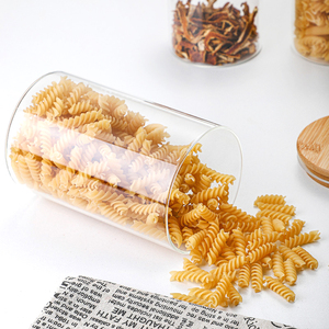 ขวดแก้วใสพร้อมฝาไม้ไผ่ สำหรับเก็บชา น้ำตาล กาแฟ อาหารในครัว - Product Image 3