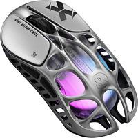 Ratón Inalámbrico para Juegos GravaStar Mercury X Ultraligero, 32K DPI, PAW3950, Marco Hueco de Aleación de Magnesio, Tri-Modo, 110Hr RGB