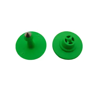 Diam 28mm verde maialino tondo maialino con etichetta marcatrice per orecchie per cani in bianco per pecore volpi maialini in plastica con marchi auricolari per animali Logo stampabili