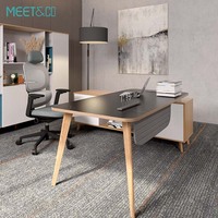 Vente en gros de bureaux personnalisés Table d'ordinateur en bois contemporaine Mobilier de bureau moderne pour la direction, directeur général de luxe