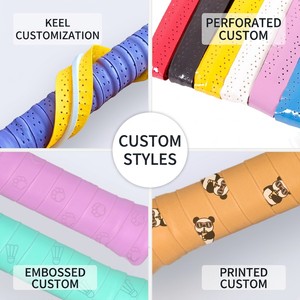 Poignée de <span class=keywords><strong>raquette</strong></span> de badminton <span class=keywords><strong>et</strong></span> de tennis personnalisée avec logo imprimé, antidérapante, absorbant la transpiration, colle sportive pour la main, usine OEM/ODM - Product Image 6
