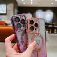 Coque arrière antichoc transparente en TPU + placage pour 8 Plus 11 12 13 14 15 Pro Max 16 16E