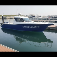 Bateau de plaisance Grandsea 9,7 m en fibre de verre pour passagers, bateau de pêche avec moteur 2*200 ch, 6 personnes, à vendre