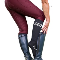 Chaussettes de sport personnalisées en gros pour jeunes, montantes, tricotées, élastiques, respirantes, écologiques, en coton et nylon, à compression, pour l'équitation et la course à pied