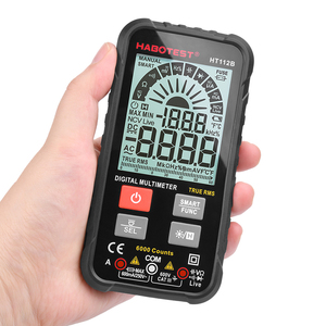 Habotest-multímetro Digital inteligente HT112B <span class=keywords><strong>LCD</strong></span> grande, Doble Modo, voltímetro de 6000 recuentos, AC DC Ohm, probador de capacitancia DMM, valores eficaces auténticos - Product Image 1