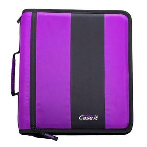 Classeur à fermeture éclair Case-it Factory Wholesale, 3 anneaux, capacité 700 feuilles, classeur de 3 pouces avec bandoulière, compatible avec ordinateur portable de 13 pouces - Product Image 3