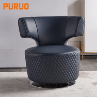 Fauteuil de bureau pivotant en tissu et cuir, style luxe léger, pour hôtel, salon ou zone de réception, fauteuil lounge moderne