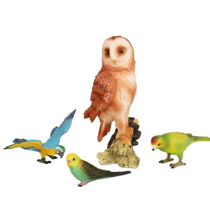 Bulk kids natural science class tool vivid PVC small plastic toy birds model