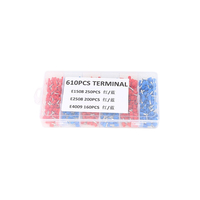 610 pièces HSC8 6-4A 23-7AWG 0.25-10mm câble isolé viroles électriques broche cordon fin Terminal connecteur fil sertissage outil Kit