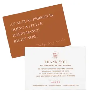 Luxury Custom Impression Printing Business Customer Insert Thank You Paper Card