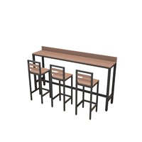 Ensemble table et chaises de bar pour balcon extérieur, idéal pour la maison, avec tabourets hauts et table étroite résistante au soleil pour terrasse extérieure