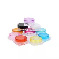 3g 5g Mini plastik bening persegi kosmetik guci perjalanan wadah sampel pot Vial untuk Eye Shadow bibir Balsem bubuk krim perhiasan