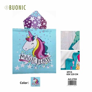 Buonic Poncho Unicorno Asciugamano da Spiaggia 60x120cm Copricostume Magico per Bambini - Product Image 1