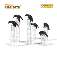 DELO TOYS DIY blocs de construction en vrac Briques en plastique Minifig, Plume Bird (Crow) matériau ABS (NO.13665)