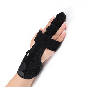 Volwassen Zwarte Ademende Vijfvingerige Fractuur Fixatiebrace, Peesbreuk en Verrekking, Metacarpale Peesschede Corrector <span class=keywords><strong>Splint</strong></span> - Product Image 2