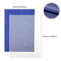 Papier Graphite A4 bleu carbone à transfert de copie avec outil de stylet de gaufrage pour le traçage, 100 feuilles