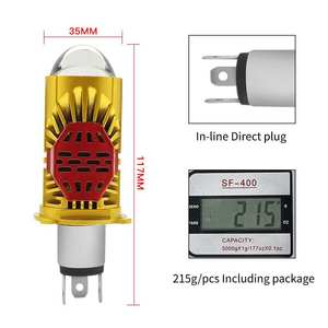 Faro LED Blanco con Chip H4 3570, 60W, 12V, Luz Alta/Baja, Lente Dual en Línea, 6500LM, Ajuste Universal para Motocicleta/Auto/Camión - Product Image 3