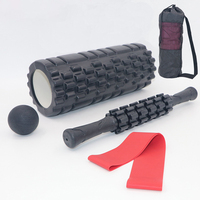 Barre de massage en mousse éco-responsable en forme de dents de loup de 33 cm, ensemble de balles de massage fascia, barre de Pilates creuse JEYORK JY163