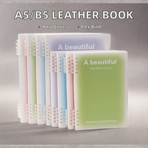 Gran oferta, cuaderno de estudiante A5/B5 ultragrueso, cuadrícula de línea Horizontal, núcleo interno en blanco, cubierta de cuero de tapa dura, libro de hojas sueltas, regalo - Product Image 2