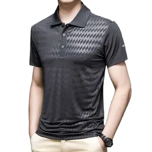Summer Men's Business Casual Seamless Ice Silk Short-sleeved T-shirt Polo Shirt Men's Top Polo Shirt