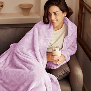 Super Soft Fluffy Coral Fleece Blanket All Seasons <strong>Extra</strong> <strong>Large</strong> Fuzzy Fleece <strong>Throw</strong> for Couch - Product Image 2