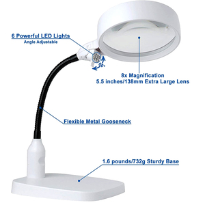 Ángulo ajustable iluminado 10X <span class=keywords><strong>lupa</strong></span> de escritorio <span class=keywords><strong>para</strong></span> pintar joyería en miniatura pasatiempos manualidades costura - Product Image 2