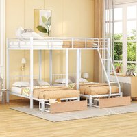Lit superposé moderne double en acier inoxydable avec tiroirs de rangement et barrières de sécurité, durable pour adolescents, dortoir scolaire, ODM/OEM