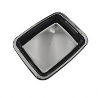 Nouvelles boîtes à lunch en plastique CPET à compartiment unique de grande capacité 1500 ml, 100% recyclables, contenants alimentaires jetables pour l'aviation