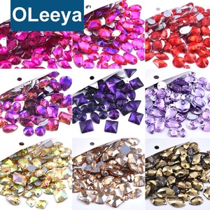 OLeeya - Cristales de Vidrio para Coser al por Mayor, en Diversas Formas, 20, 50 y 100 Piezas, con Reverso Plano, para Accesorios de Ropa - Product Image 1