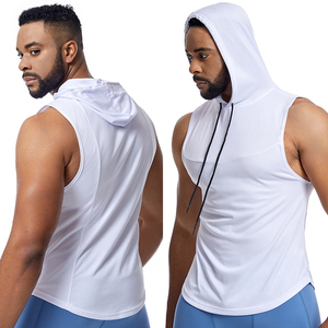 PASUXI <span class=keywords><strong>Gilet</strong></span> d'entraînement à capuche pour <span class=keywords><strong>homme</strong></span>, collection été 2026 - Débardeur de sport sans manches, respirant, à séchage rapide et anti-humidité - Product Image 4