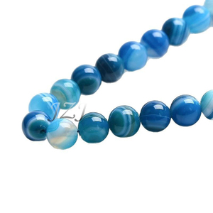Cuentas de Ágata Rayadas de Color <span class=keywords><strong>Azul</strong></span> de 4/6/8/10/12 mm a Precio Económico para la Fabricación de Joyería DIY, Cuentas Sueltas para Hacer Collares y Pulseras - Product Image 5