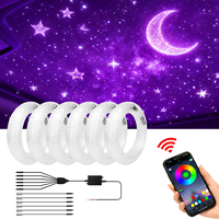 Kit de plafond Starlight RGB en fibre optique 0,5 mm, 100 bandes, éclairage d'ambiance LED pour toit de voiture, contrôle par application, fibre optique pour accessoires intérieurs de voiture