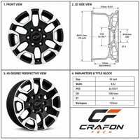 Jantes forgées robustes CF 18 20 22 pouces 6x139.7 PCD 95.1 CB compatibles avec Toyota Tundra 2022 2024 Sequoia ODM