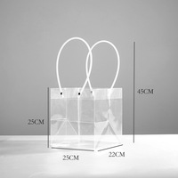 Sac à provisions en PVC transparent en plastique transparent écologique personnalisé cosmétique imperméable pour le maquillage Colliers réutilisables à emballage bas