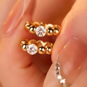 Pendientes de Perlas con Diamantes Cultivados en Laboratorio DE VVS de Oro Real de 18K, Joyería Fina Au750, Gran Venta de Xinfly - Product Image 1