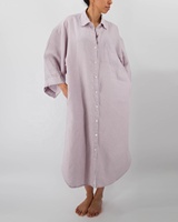 Automne printemps maison robe taille unique convient à la plupart des femmes à manches longues robe de nuit lin Homedress