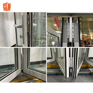 Puertas de patio de vidrio dobles plegables de aluminio corredizas de acordeón bloqueables internas modernas grandes - Product Image 6