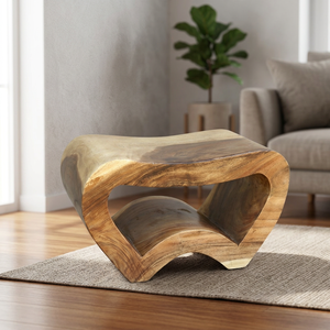 High Quality Eco-Friendly Handmade Indonesian <b>Wooden</b> <b>Stool</b> Heart Shape Contemporary Design Antique Look for Home Courtyard Park - Product Image 3
