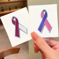 Broche en émail d'usine pour la sensibilisation au cancer du sein, ruban rose, rouge, violet, bleu, vert, orange, jaune, badge, broches, épingle à revers