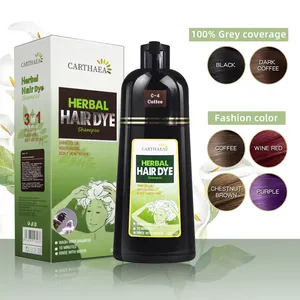 Moda de genseng 3 em 1, melhor em tailândia, meidu, mágico natural, orgânico, marrom, gengibre, cor, shampoo, tintura rápida